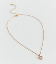 New Look Gold Cubic Zirconia Flower Pendant Necklace